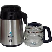 Megahome Countertop Water Distiller, Stainless Steel, Glass Bottle