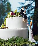 Funny Fishing Wedding Cake Topper - Hooked On Love