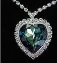 Large 1 1/2 Inch Titanic Necklace Heart of the Ocean Made with Swarovski Crystals