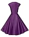 GownTown Womens Dresses Party Dresses 1950s Vintage Dresses Swing Stretchy Dresses, Purple, Small