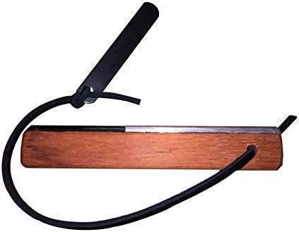 Magnesium Fire Starter with Padauk Wood Handle and Attached Scraper by SurvivalFire - Up to 25,000 Strikes! Convenient Handle That Also Provides Shavings to Ignite (Stick)