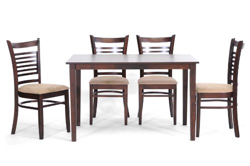 Baxton Studio Cathy 5-Piece Brown Wood Modern Dining Set