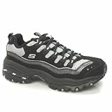 Skechers Energy 2 Glitter Lace - 5 Uk - Black & Silver - Nubuk