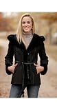 Women's Dahlia Shearling Sheepskin Coat with Beaver Fur Trim