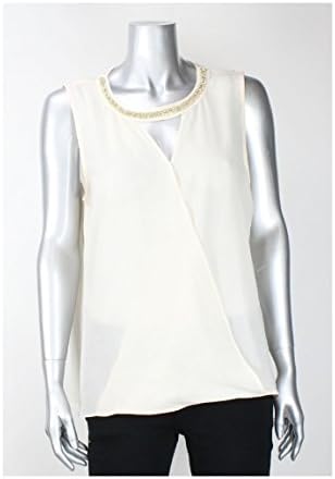 Oober Swank New Blush Sleeveless Embellished Keyhole Neck Top L $78 DBFL