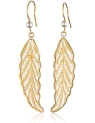 Gold over Silver Leaf Filigree Earrings