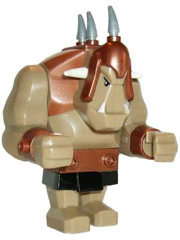 Troll (Dark Tan with Copper Armor) - LEGO Castle Minifigure
