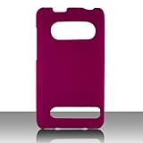 HTC EVO 4G Sprint Cell Phone Rubber Feel Rose Pink Protective Case Faceplat ....