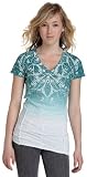 Affliction Junior's Dahlia Tee,Teal/White,Small