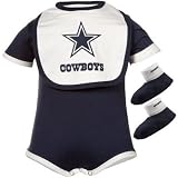 Dallas Cowboys Infant Navy 3-Piece Creeper Bib Bootie Set