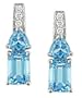 14-kt. White Gold Diamond Blue Topaz Earrings