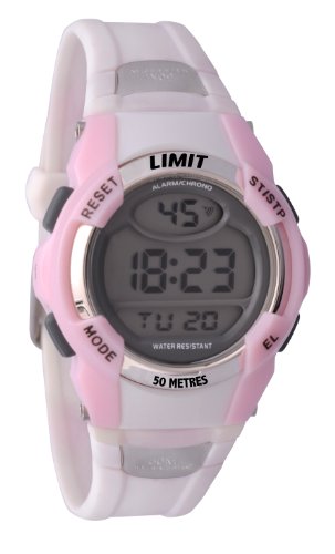 Limit Girls Round Pink/Pearl Plastic Digital Watch 6771.24 With Shiny Metal Bezel