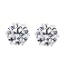 Round Cut Clear CZ Stainless Steel Men Magnetic Stud Earrings No Piercing 5mm