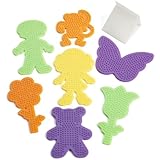 Perler Fuse Bead Pegboards 7-Pack-Boy/Girl/Bear/Monkey/Butterfly/2 Flowers