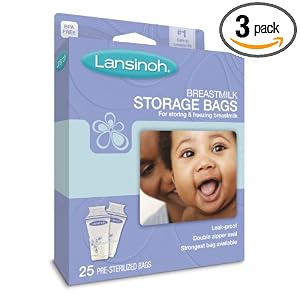 10.40 Lansinoh 20435 Breastmilk Storage Bags, 25-Count Boxes (Pack of 3)