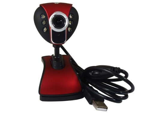 Hootoo Y19 Rose Red USB 2.0 Webcam 6 LED 12.0m Pixel with Mic for Pc