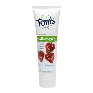 Tom's of Maine Natural Fluoride-Free Toothpaste for Children, Silly Strawberry, 4.2-Ounce Tubes  (Pack of 6)