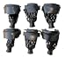 Set of 6 Leather Pool Table Billiard Pockets, Black