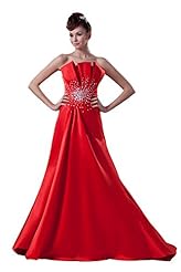 Strapless Silk Backless Beaded Evening Dress 