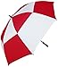 RainStoppers W026 Auto Open Double Canopy Windbuster Golf Arc Umbrella, Red/White, 68