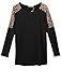 Allegra K Women Leopard Batwing Sleeve Loose Fit Top Tunic T Shirts