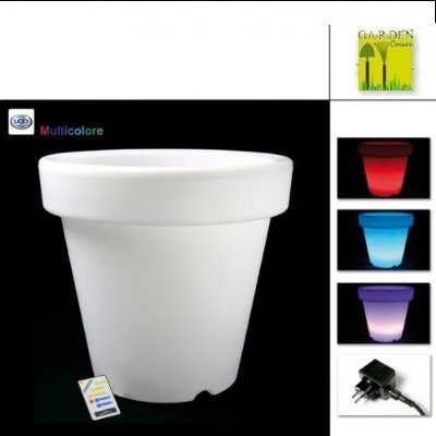 CACHE POT LUMINEUX 51 CM  7 COULEURS  DECLAIRAGE AVEC TELECOMMANDE INFRAROUGE