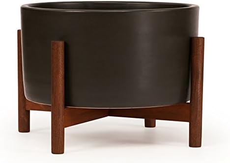 Case Study Table Top Cylinder with Wood Stand (Charcoal)