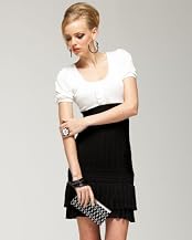 Knit Two Tone Tiered Dress