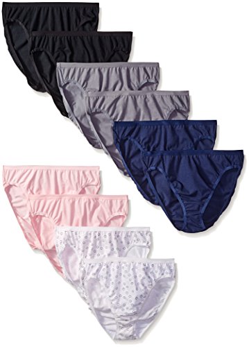 Vanity Fair Women's True Comfort Cotton Stretch 10-Pack Hi Cut Panties