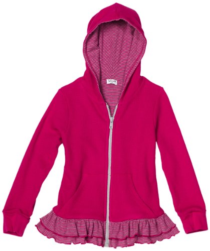 Splendid Littles Girls 2-6X Cozy Thermal Zip Jacket, Fruit Punch, 4/5