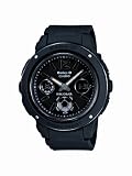 Casio Baby-G Ladies Quartz Watch with Black Dial Analogue - Digital Display and Black Resin Strap BGA-151-1BER