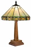 Warehouse of Tiffany 1622+MB107 Tiffany-style Round Mission Table Lamp, Yellow
