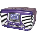 Crosley CR612 Corsair Alarm Clock Radio with CD Player- Metallic Purple