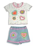 Lipstik - Infant Baby Girls 2-Piece Short Set, Indigo, White, Pink