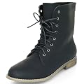 MQ23 Damen bequeme Schn�rboots Stiefeletten mit Blockabsatz 008