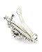 Women's Rhinestone Flower Hair Barrette Clip Hair Pin Antique Silver IMB2140