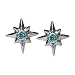Stud Earrings Sterling Silver - Blue Gem Stars