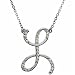 14k White Gold Lovely L Initial Diamond Necklace