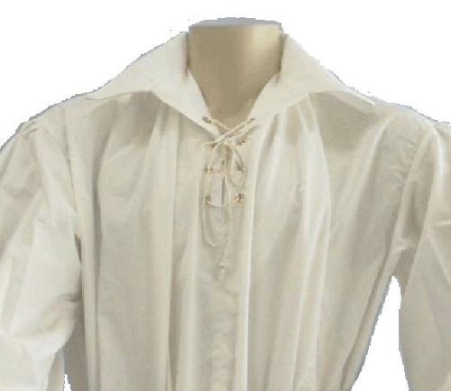 Check price Pirate Shirt, Elastic Cuffs (B- L/XL, Off White)