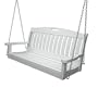 Polywood Outdoor Furniture Nautical 48 Inch Swing, White-Recycled Plastic Materials