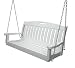 Polywood Outdoor Furniture Nautical 48 Inch Swing, White-Recycled Plastic Materials