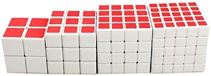 Shengshou White Cube with Frosted Surface Puzzle Bundle Pack,2x2,3x3,4x4,5x5 Set, Speed Cube Collection