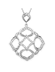 14k White Gold Diamond Pendant with Chain 16" (0.65cttw, F Color, VS Clarity)