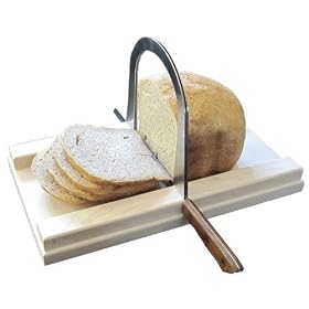 Buy Bread Slicer Elite, Brushed Stainless Steel Guide and Maple Wood Bread Board now!