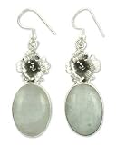 Moonstone floral earrings, 'Azalea'