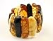  Genuine Baltic Amber Bead Stretch Bracelet - Multicolor