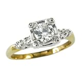 14K Antique Diamond Engagement Ring, circa 1940s