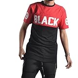 LONGVIS® ラグランスリーブでスポーティーなデザインの半袖 Tシャツ　200811　[並行輸入品] (S)