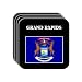 US State Flag - GRAND RAPIDS, Michigan (MI) Set of 4 Mini-Mousepad Coasters