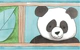 Blue Jungle Animal Faces Wallpaper Border